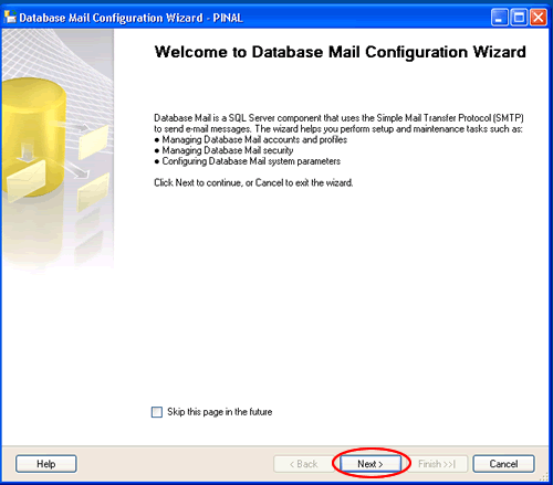 SQL SERVER - 2008 - Configure Database Mail - Send Email From SQL Database step-2 openWizard 